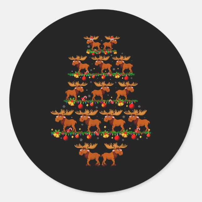 Family Pajama Sets Christmas Matching Moose Xmas T Runder Aufkleber (Vorderseite)