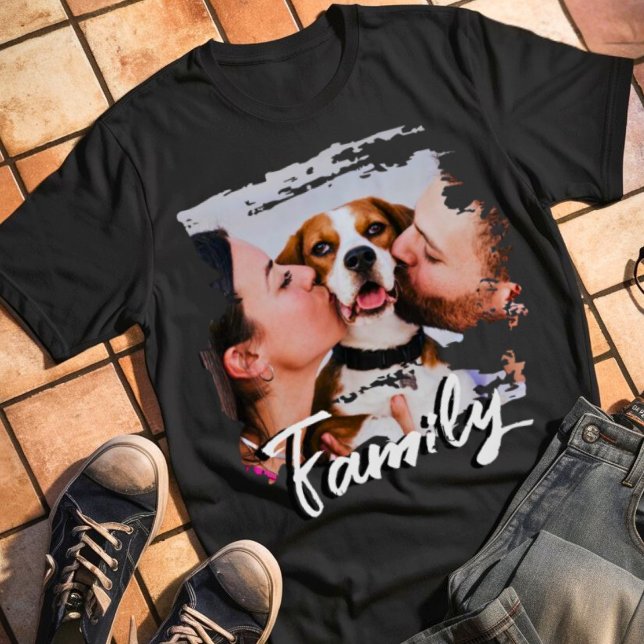 Family Pet Selfie Modèle photo T-shirt Basic (Créateur téléchargé)