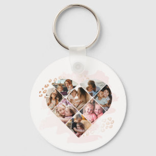 Family Photo Best Grandma Ever Heart Shape 8 Photo Schlüsselanhänger