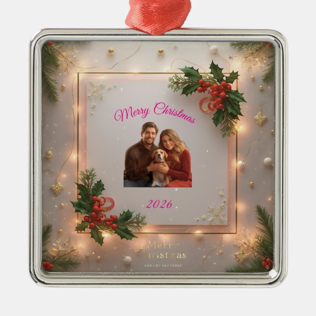 Family Photo Christmas Ornament | Personalized Hol (Vorne)