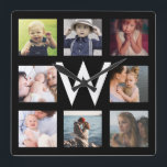 Family Photo Collage Custom personalized Quadratische Wanduhr<br><div class="desc">Family Photo Collage Custom personalized</div>