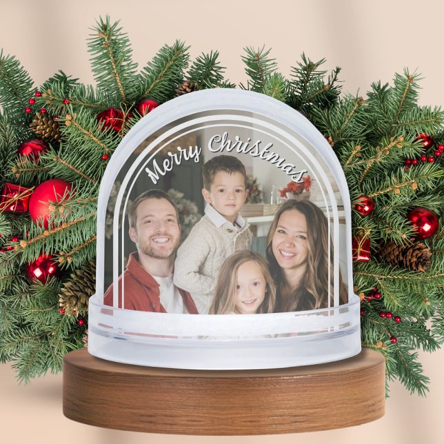 Family Photo Custom Christmas Holiday Gift (Christmas Snow Globe Custom Family Photo Gift)