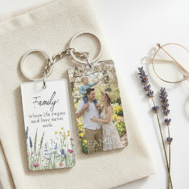 Family Photo & Quote Keychain - Cherished Keepsake Schlüsselanhänger