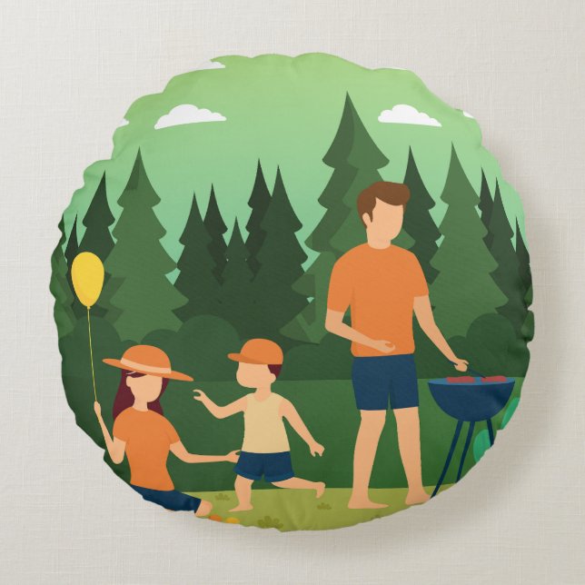 FAMILY PICNIC RUNDES KISSEN (Vorderseite)