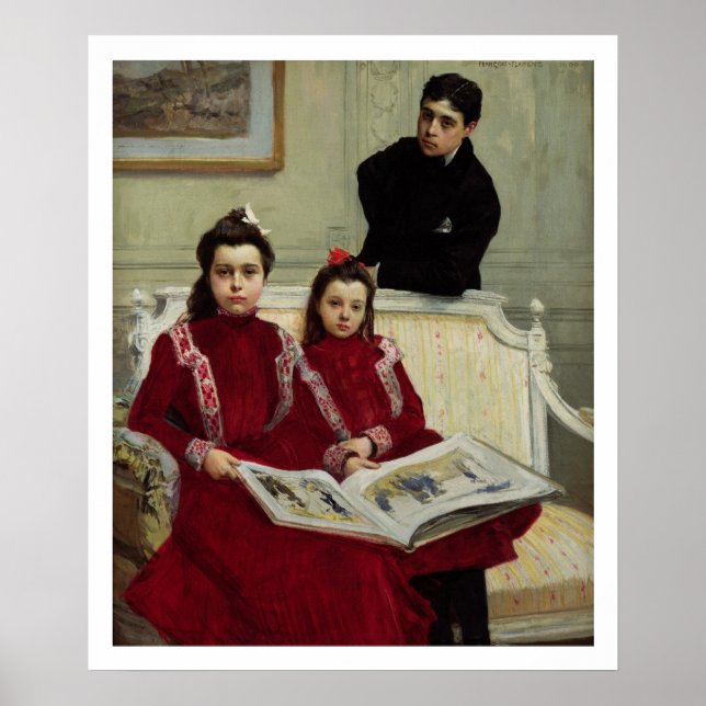 Family Portrait of a Boy and his Two Sisters, 1900 Poster (Vorne)