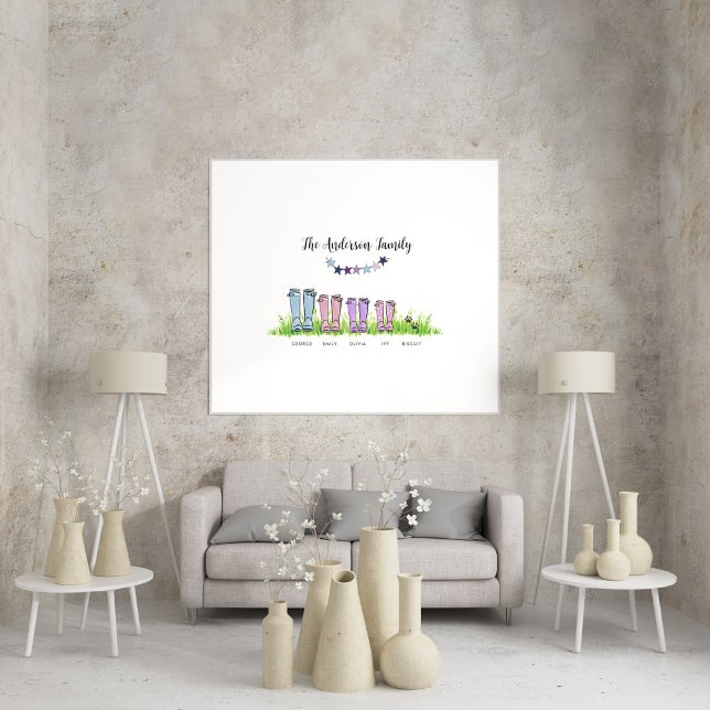 Family rain training personalised elegant gift poster (Von Creator hochgeladen)