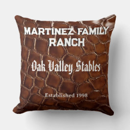 Family Ranch Faux Crocodile Leather Kissen