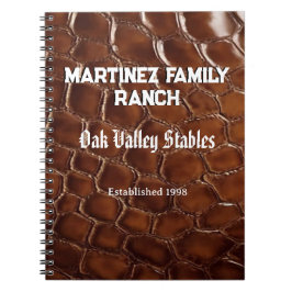 Family Ranch Faux Crocodile Leather Notizblock