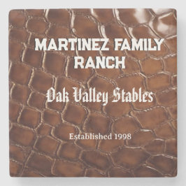 Family Ranch Faux Crocodile Leather Steinuntersetzer
