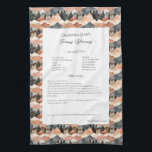 Family Recipe Heirloom Mountain Range Geschirrtuch<br><div class="desc">Keepsake family recipe tea towel. Share uncle Jim's chili recipe or great aunt Aggie's all time favorite thanksgiving casserole dish. Elegant and simple template design can easily be adjusted to share your family recipes as mother's day, birthday, or Christmas gifts. Custom family name with initials. Colors can be changed. Great...</div>