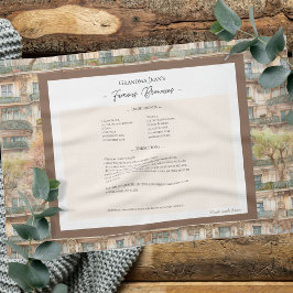 Family Recipe Keepsake Apartment Pattern Geschirrtuch