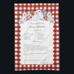 Family Recipe Keepsake Heirloom Christmas Floral Geschirrtuch<br><div class="desc">Keepsake family recipe tea towel. Share uncle Jim's chili recipe or great aunt Aggie's all time favorite thanksgiving casserole dish. Elegant and simple template design can easily be adjusted to share your family recipes as mother's day, birthday, or Christmas gifts. Custom family name with initials. Colors can be changed. Great...</div>