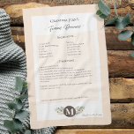 Family Recipe Keepsake Heirloom Geschirrtuch<br><div class="desc">Keepsake family recipe tea towel. Share uncle Jim's chili recipe or great aunt Aggie's all time favorite thanksgiving casserole dish. Elegant and simple template design can easily be adjusted to share your family recipes as mother's day, birthday, or Christmas gifts. Custom family name with initials. Colors can be changed. Great...</div>