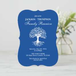 Family Reunion blue and white Invitation