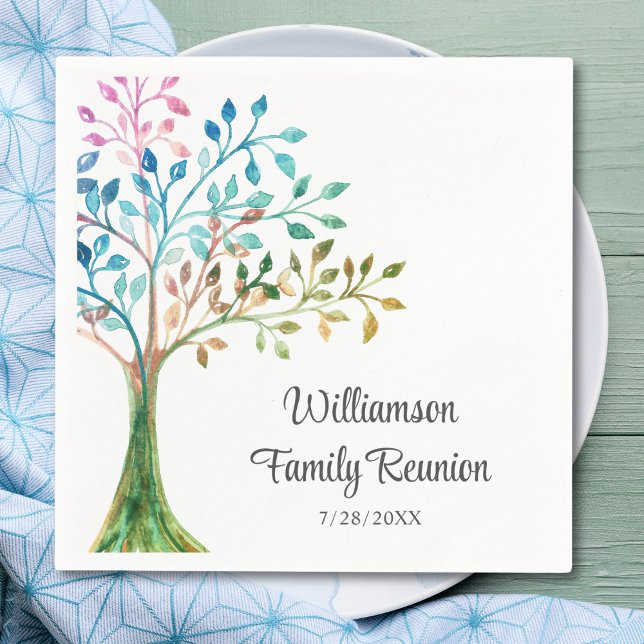 Family Reunion Family Tree Personalized Serviette (Von Creator hochgeladen)