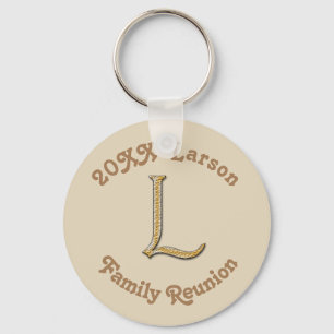 Family Reunion Gold Letter L Monogram Keepsake Schlüsselanhänger