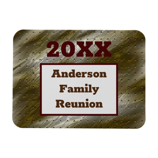 Family Reunion Gold Silver Abstract Keepsake Magnet (Horizontal)