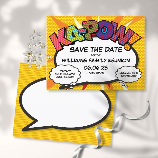 Family Reunion Party Save the Date Modern Ankündigungspostkarte (Von Creator hochgeladen)