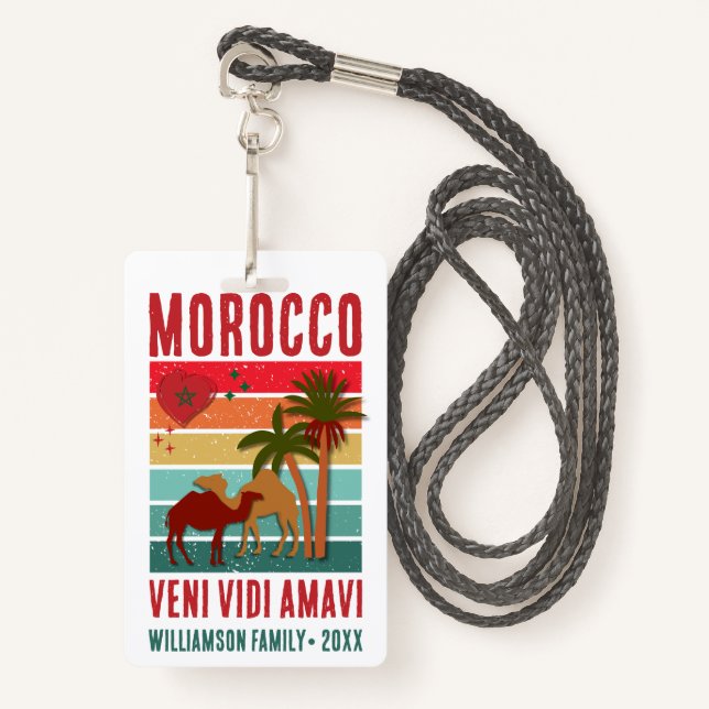 Family Reunion Vacation Morocco Trip Group  Ausweis (Vorderseite mit Schlüsselband)