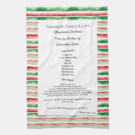 Family Rezept Heirloom Text Weihnachten Wasserfarb Geschirrtuch