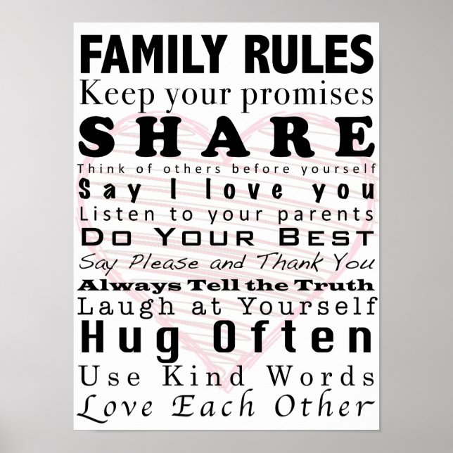 Family Rules Poster (Vorne)