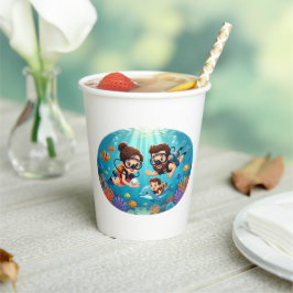 Family Scuba Diving Adventure Pappbecher