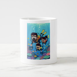 Family Scuba Diving Fun Jumbo-Tasse