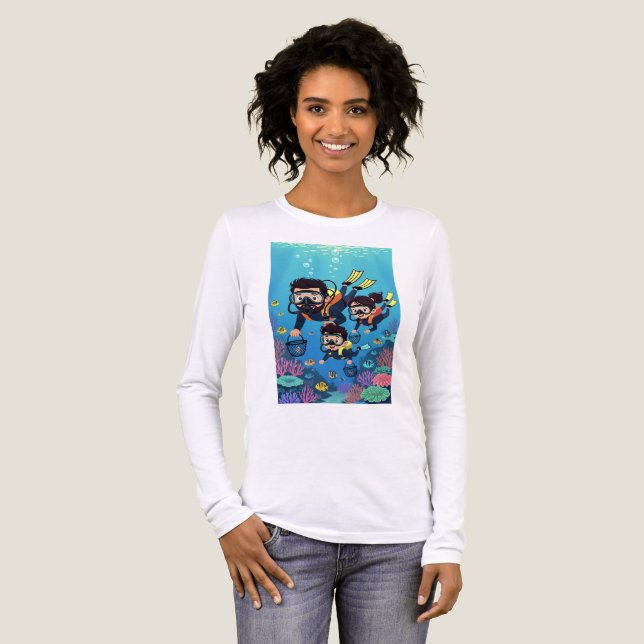 Family Scuba Diving Fun Tri-Blend Shirt (Vorderseite voll)