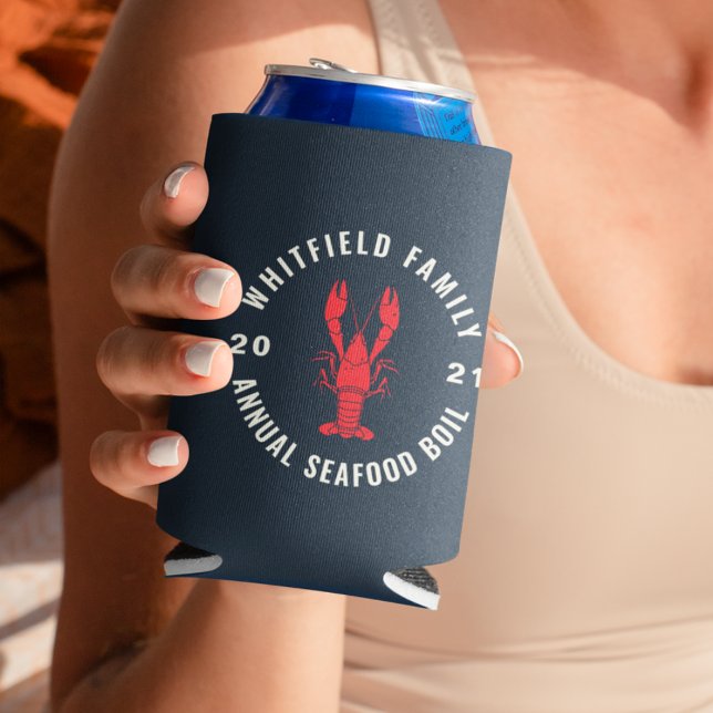 Family Seafood Boil Party 4. Juli Custom Dosenkühler (4th of July Family Seafood Boil Party Custom Can Cooler)