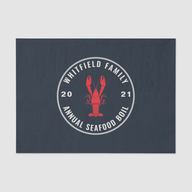 Family Seafood Boil Party 4. Juli Custom Seidenpapier (Vorderseite)
