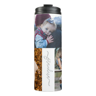 Family Simple Collage Moderne Liebe Oma Mama Thermosbecher