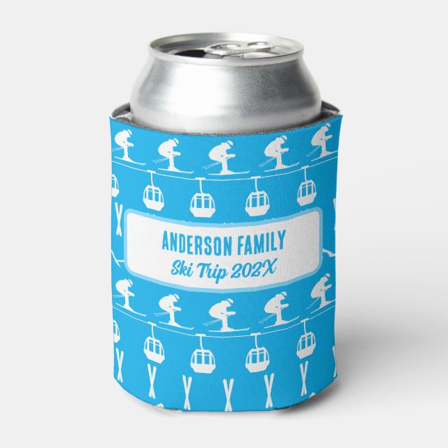 Family Ski Vacation Souvenir Dosenkühler (Kanne Vorderseite)