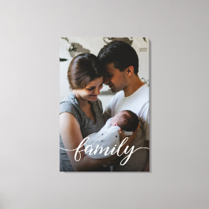 "Family"-Skript Personalisierte Foto-Leinwand Leinwanddruck