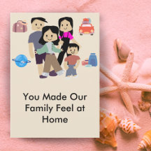 Family Stay Host Card with Custom Message Option