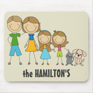 Family Strichmännchen Mousepads