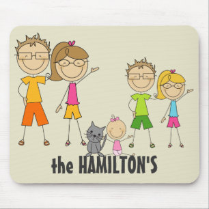 Family Strichmännchen Mousepads