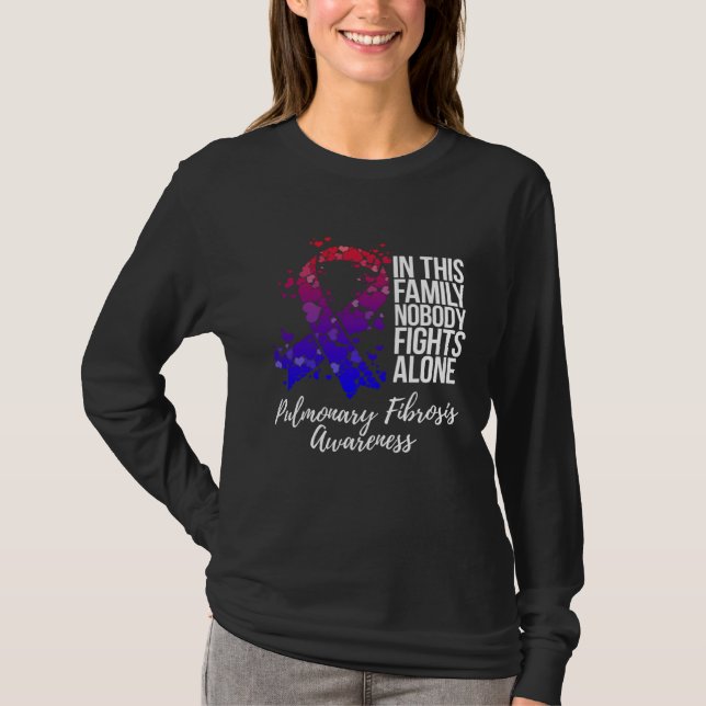 Family Support Pulmonary Fibrosis Awareness T-Shirt (Vorderseite)