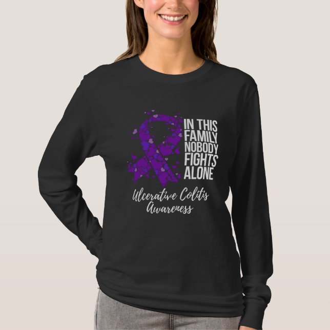 Family Support Ulcerative Colitis Awareness T-Shirt (Vorderseite)
