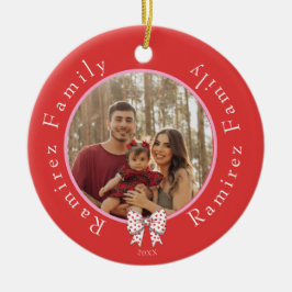 Family Sweetheart Bow Foto Year Ornament