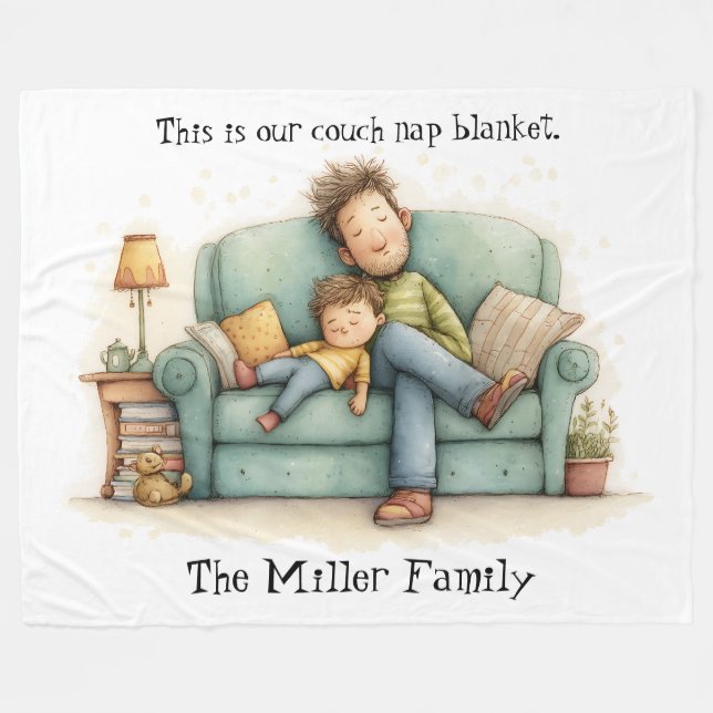 Family "This Is Our Couch Nap Blanket" Throw Fleecedecke (Vorderseite (Horizontal))