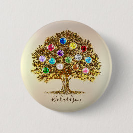 Family Tree Birthstone personalized together gift Button