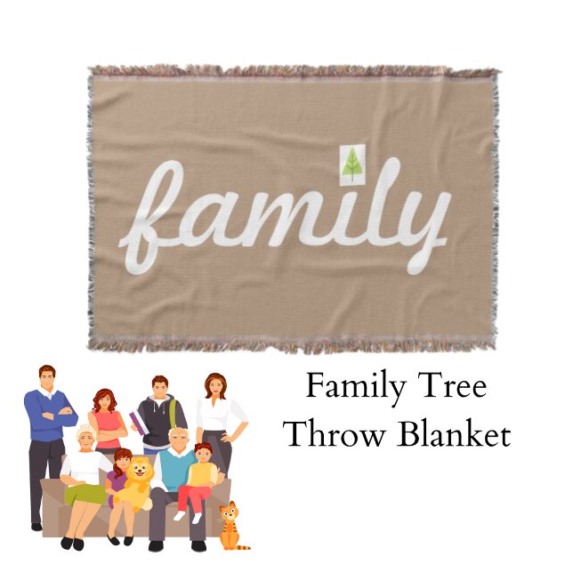 Family Tree Emoji Decke (Family Tree Emoji Throw Blanket)