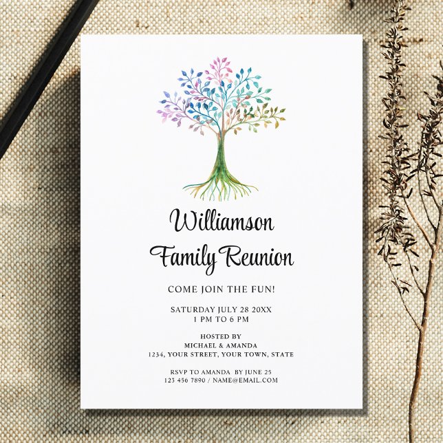 Family Tree Family Wiedersehen Einladungspostkarte (Von Creator hochgeladen)