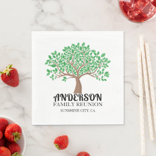 Family Tree Family Wiedersehen Green Blätter Serviette