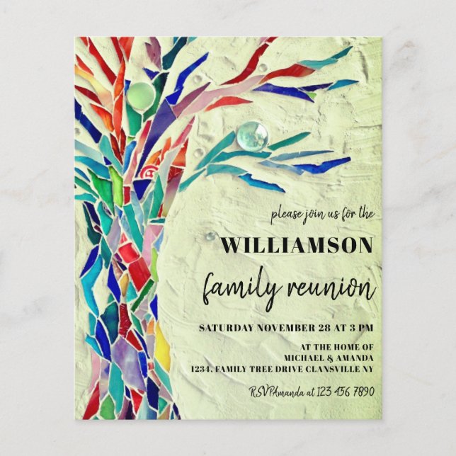 Family Tree Family Wiedersehen Green Einladung Flyer (Vorne)