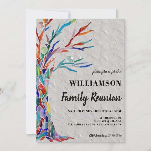 Family Tree Rustic Family Reunion Invitation (Devant)