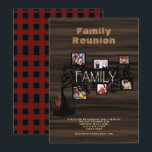 Family Tree WIEDERSEHEN Foto Collage Rustic Buffal Einladung<br><div class="desc">Dies ist eine einzigartige Foto Collage Familie Wiedersehen Party Einladung. Es ist rustikal gestaltet mit Vorlagenfeldern für Einladungstext und eigene Fotos. Buffalo karierte und rustikale Holz Thema. _________________________________________________________________________ Für Hilfe,  kontaktieren Sie den Designer LeahG über die Registerkarte unten.</div>