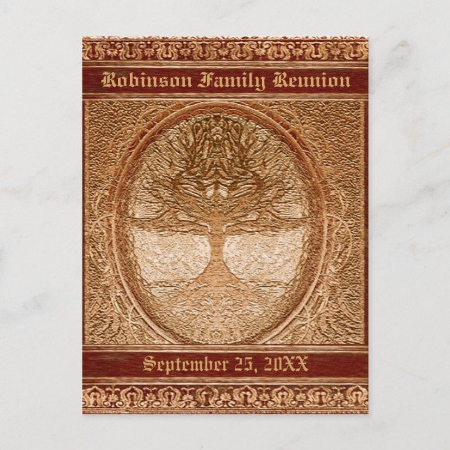 Family Tree Wiedersehen Vintag Look Postkarte (Vorderseite)