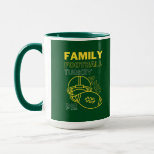 Family Turkey Pie Football Erntedank Tasse