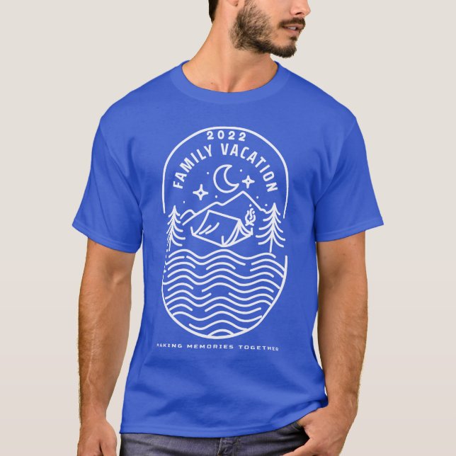 Family Vacation 2022 Camp Lake Night Stargazing re T-Shirt (Vorderseite)